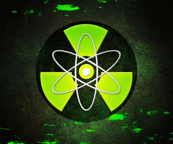 Groene atoom radioactieve achtergrond — Stockfoto