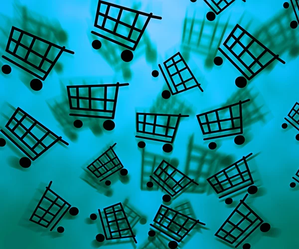 Blue Shopping Cart Background