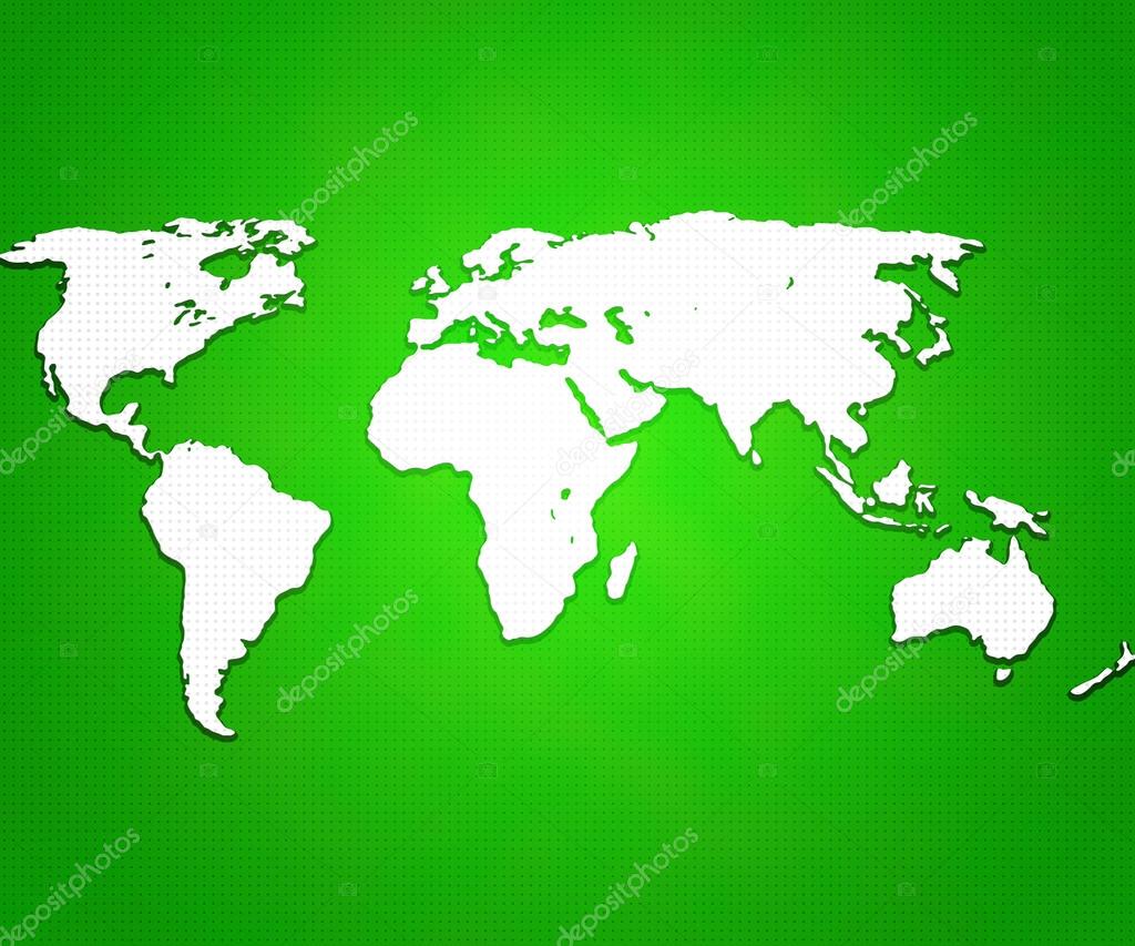 Green World Map Background