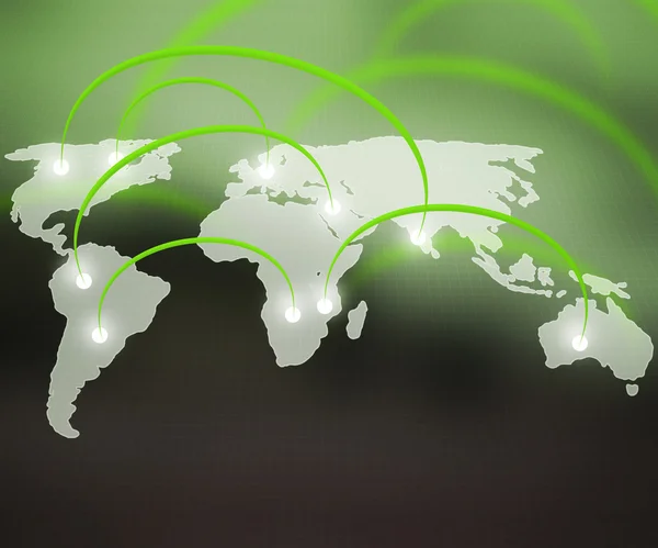 World Network Green Background