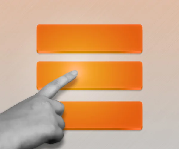 Три оранжевых кнопки — стоковое фото