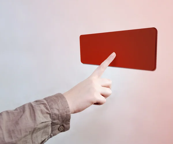 Roter Knopf berührt — Stockfoto