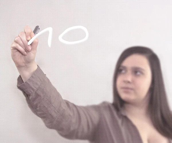 Businesswoman Writing NO — Stock Photo, Image