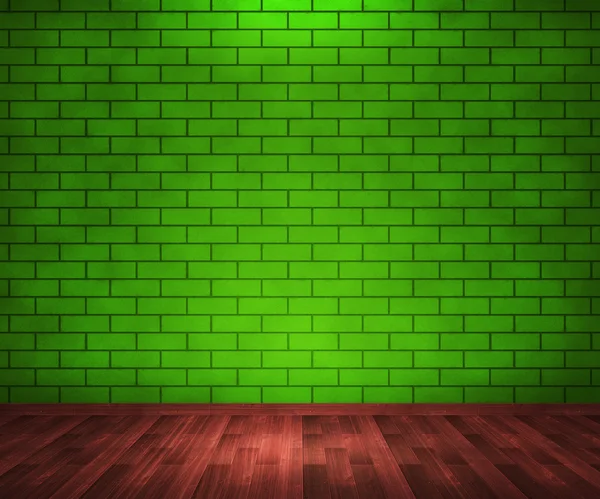 Quarto de tijolo verde fundo — Fotografia de Stock