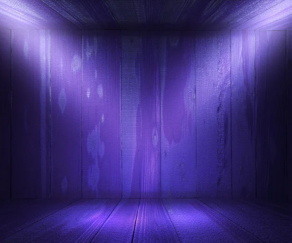 Wooden Spotlight Room Violet Background — Stock Photo, Image