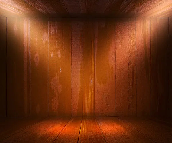 Sala de holofotes de madeira Fundo — Fotografia de Stock