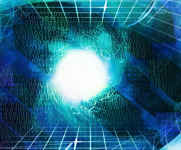 コンピュータ サイエンスの抽象的な輝きの背景 — ストック写真