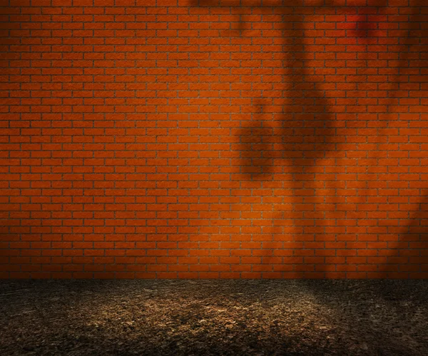 빈 주황색 벽돌 뒤뜰 배경 — 스톡 사진