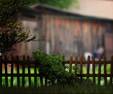 eski ahşap çit Köyü arka plan