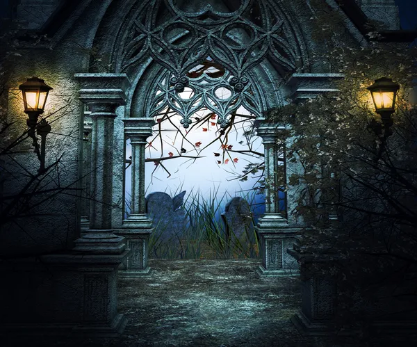 Dark Graveyard Background — Stock Photo, Image