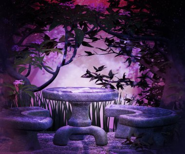 akşam arka plan, mor Bahçe