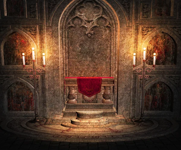 Gothic Altar Interior Background — Stock Photo, Image