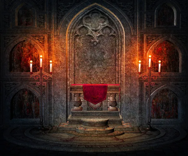 Donkere interieur gotische achtergrond — Stockfoto