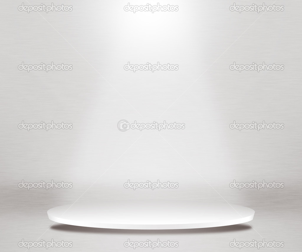 Round Podium White Background
