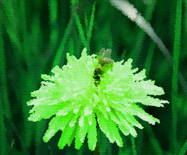 Green Painted Flower Background