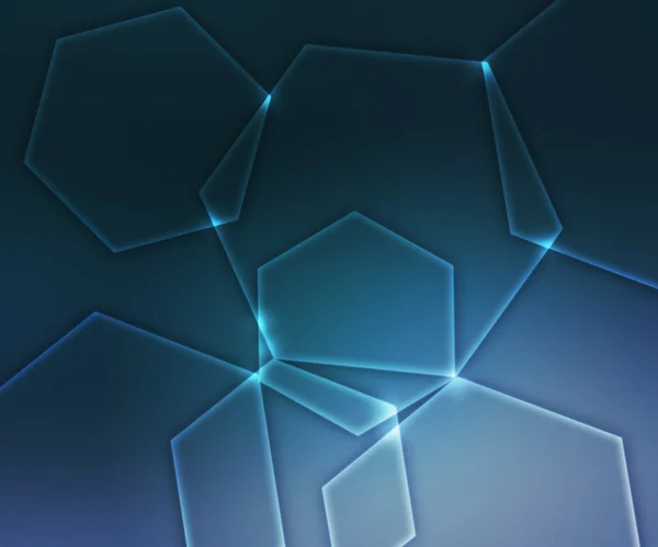 背景の図形青い白熱六角形 — ストック写真