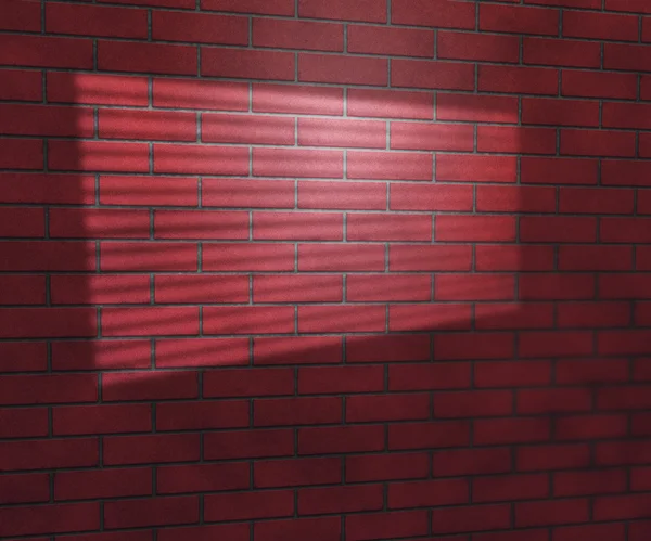 Fönster ljus på rött tegel vägg studio bakgrund — Stockfoto