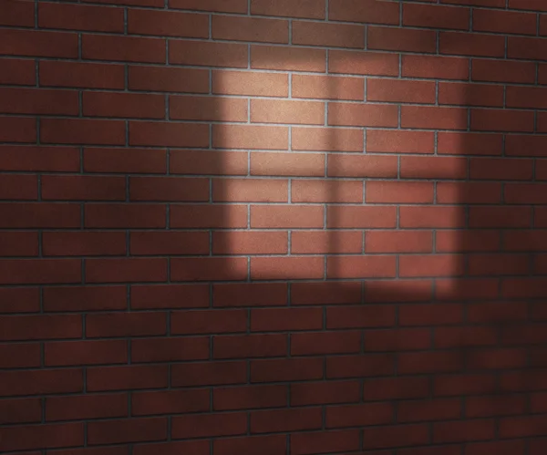 Luz de ventana sobre ladrillo Textura Estudio Fondo — Foto de Stock