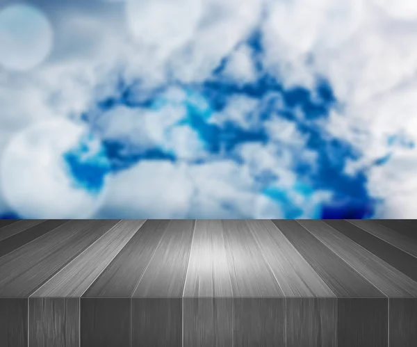 Wooden Stage Sky Background — Stock Photo, Image