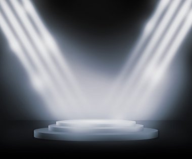 Gümüş podyum Spot arka plan