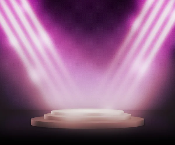 Podium fioletowe tło reflektorów — Zdjęcie stockowe