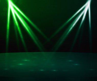 Green Stage with Spotlight Backdrop