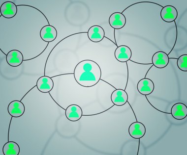 Deniz mavisi sosyal çevrelerin ağ fon görüntüsü