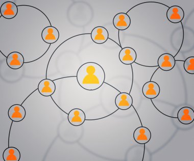 Sarı sosyal çevrelerin ağ fon görüntüsü