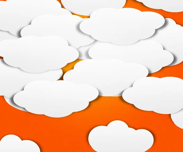 Nubes sobre fondo naranja — Foto de Stock