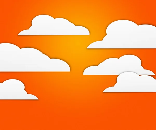 Nubes sobre fondo naranja — Foto de Stock