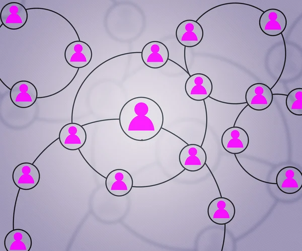 Círculos sociais cor-de-rosa Rede Imagem de fundo — Fotografia de Stock