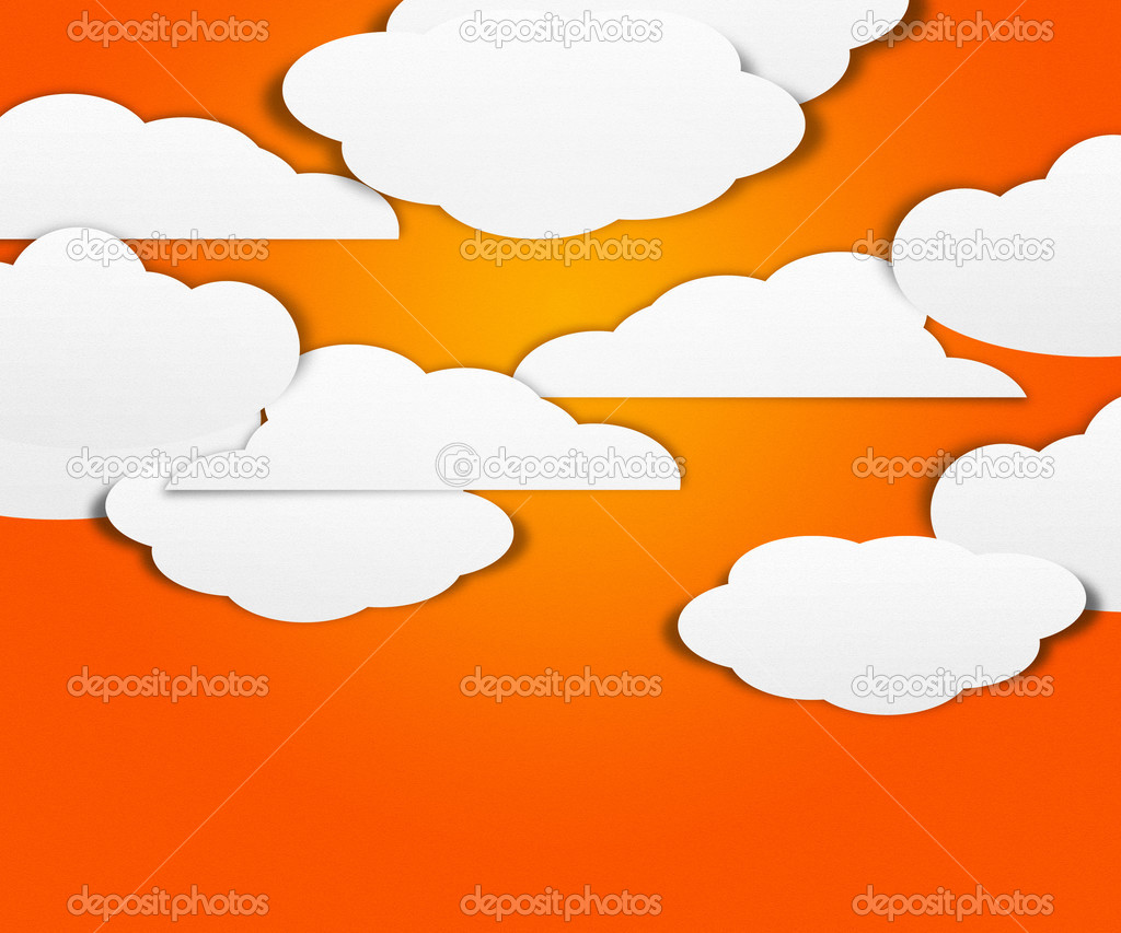 Clouds on Orange Background