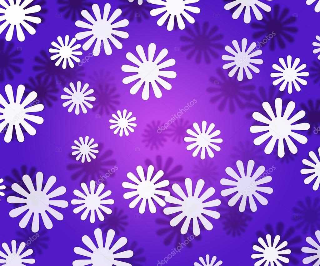 White Flowers Simple Violet Texture