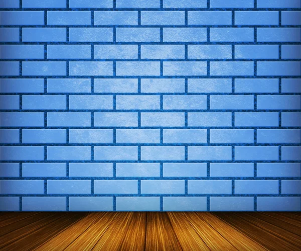 Blue Brick Room Backdrop — Stock Photo, Image