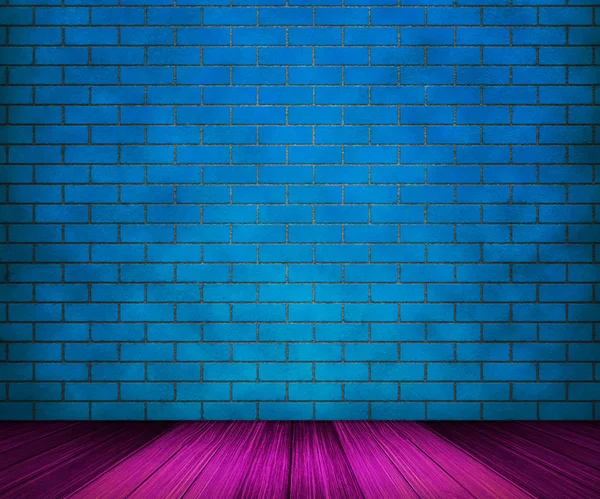 Blue Brick Room Backdrop — Stock Photo, Image