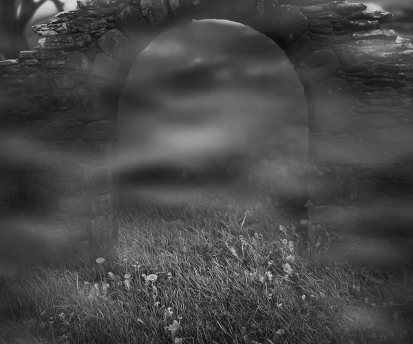 Stone Arch Dark Fantasy Backdrop — Stock Photo, Image