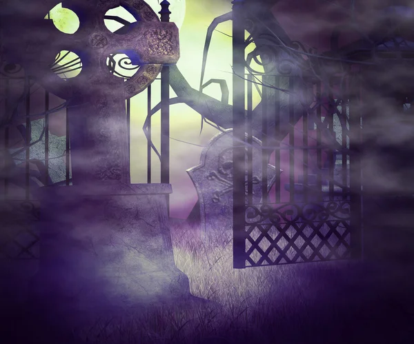 Scary Graveyard Premade Background — Stock Photo, Image