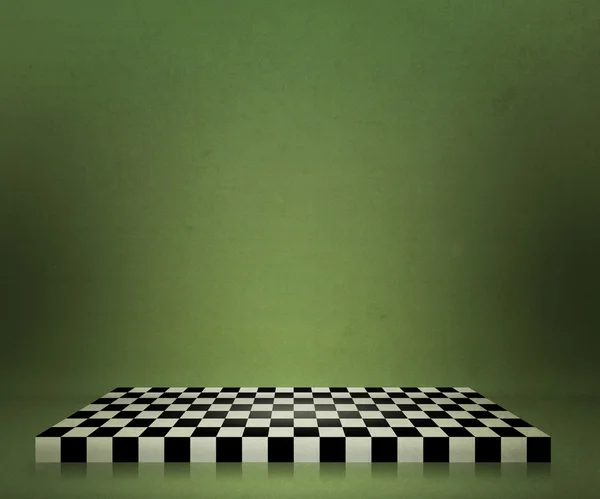 Fondo de la etapa tablero de ajedrez verde — Foto de Stock