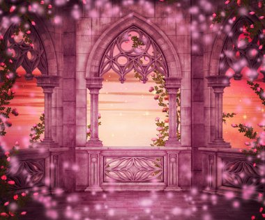Princess Castle Fantasy Backdrop
