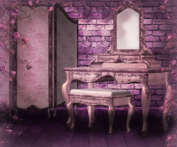 Pink Gothic Interior Background — Stock Photo, Image