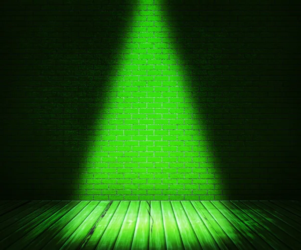Interior verde Spotlight fundo — Fotografia de Stock