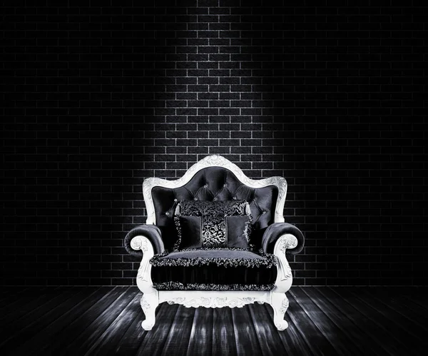 Black Sofa Interior Backdrop — Stock Photo, Image