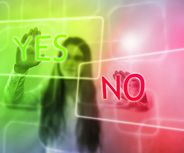 Yes or No on Touch Screen — Stock Photo, Image