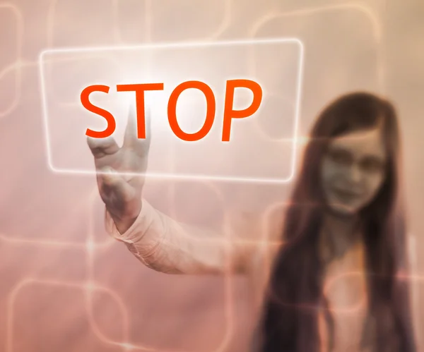 Stop Button on Touch Screen — Stock Photo, Image