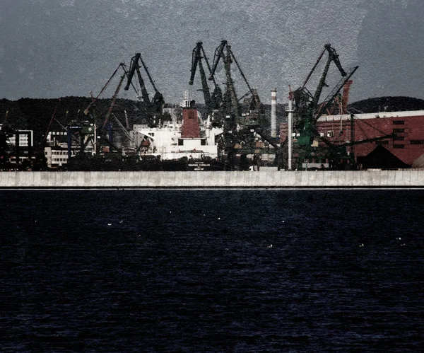 Industrial Harbour Ocean Background — Stock Photo, Image