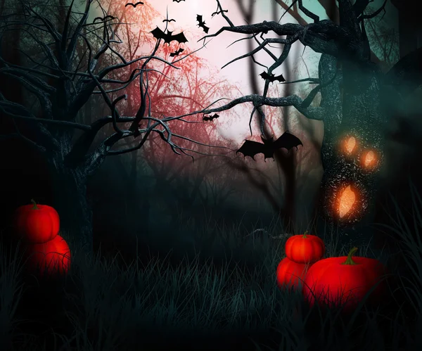 Dunkler Wald halloween — Stockfoto