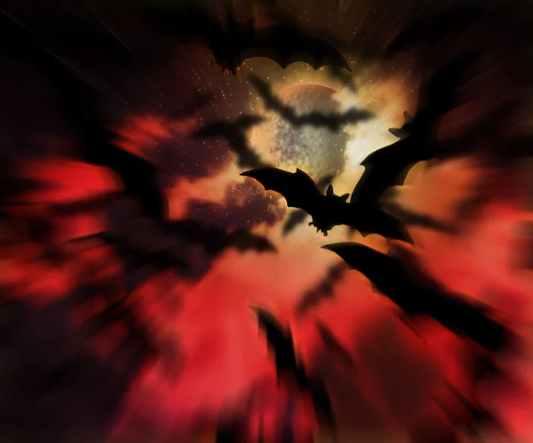 可怕的蝙蝠万圣节背景 — 图库照片