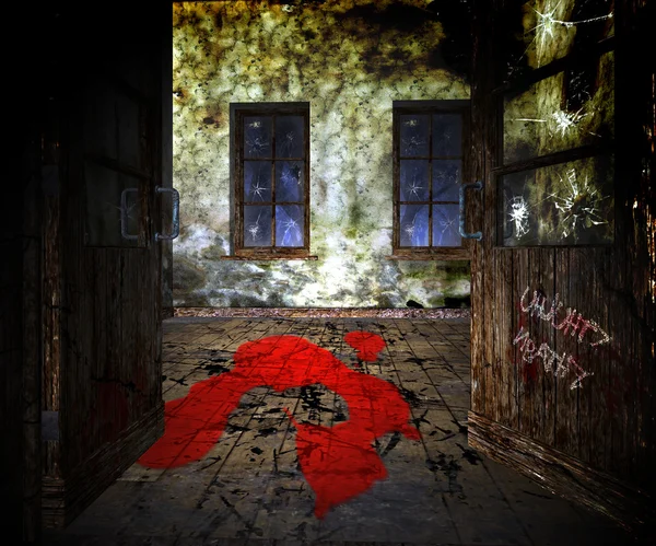 Blut auf dem Fußboden halloween — Stockfoto