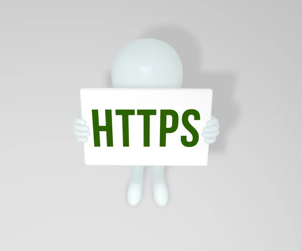 Https on the sign little man — Stock Photo, Image