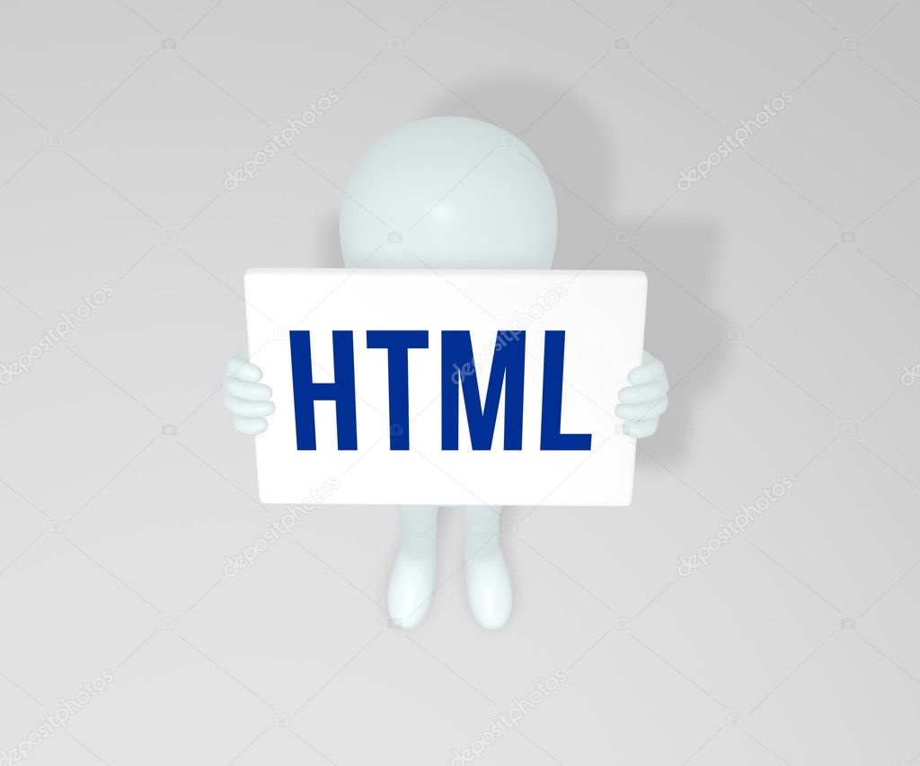 html on the sign little man